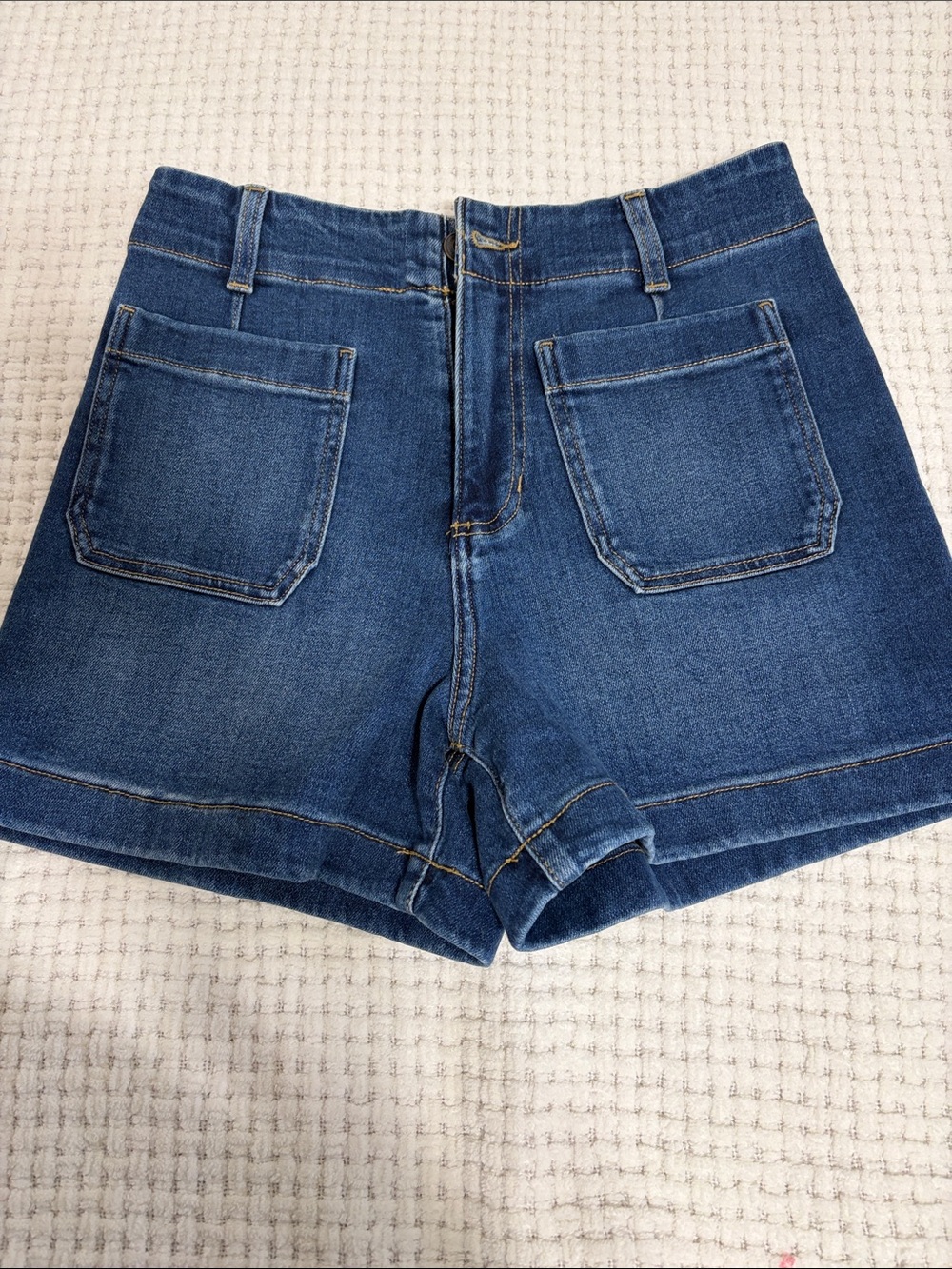 LC Lauren Conrad Dark Blue High-Rise Denim Shorts